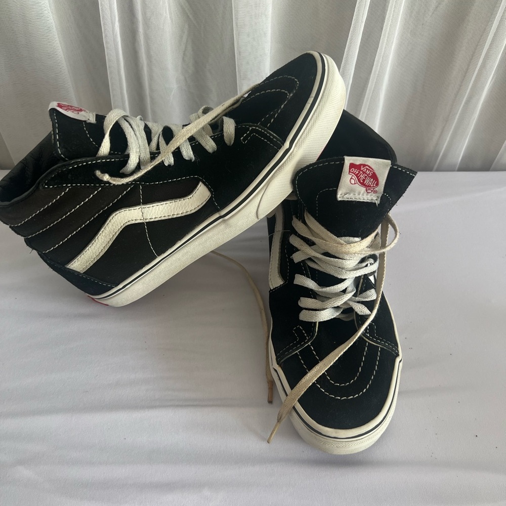 Vans Black and White High-Top Sneakers